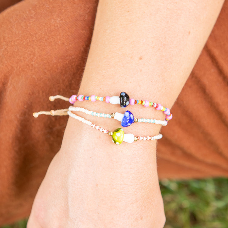 Mushroom String Charm Bracelet