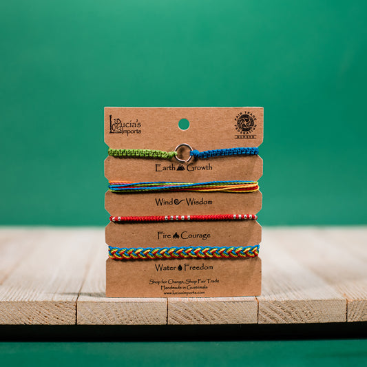 Elements Carded Bracelet Set - Rainbow