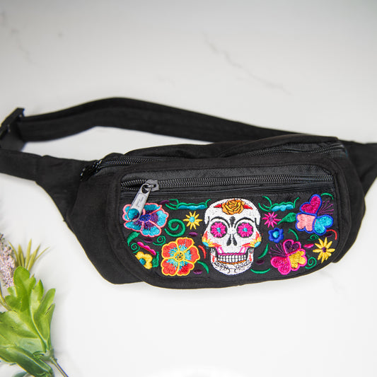 Sugar Skull Embroidered Fanny Pack