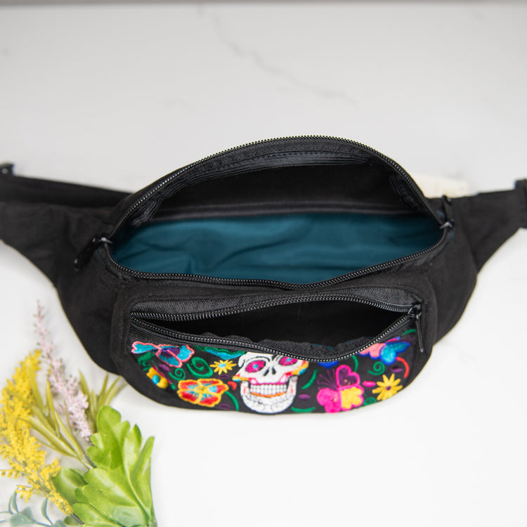Sugar Skull Embroidered Fanny Pack