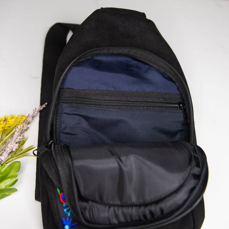 Sugar Skull Embroidered Sling Backpack