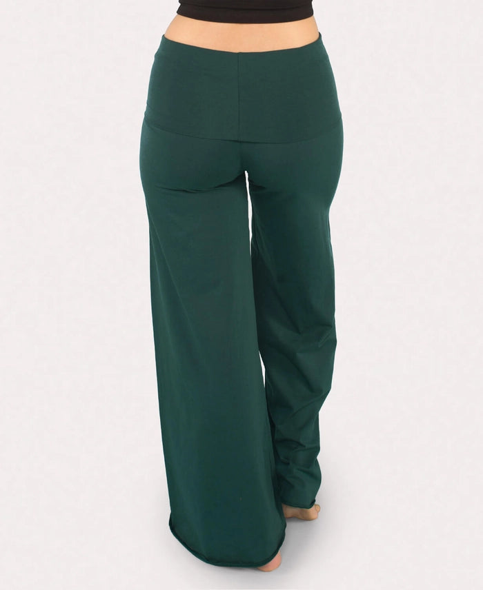 Organic Roll-Top Flowy Flare Yoga Pants