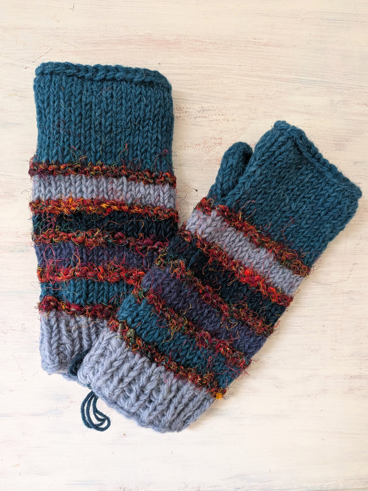 Wool and Silk Fingerless Gloves