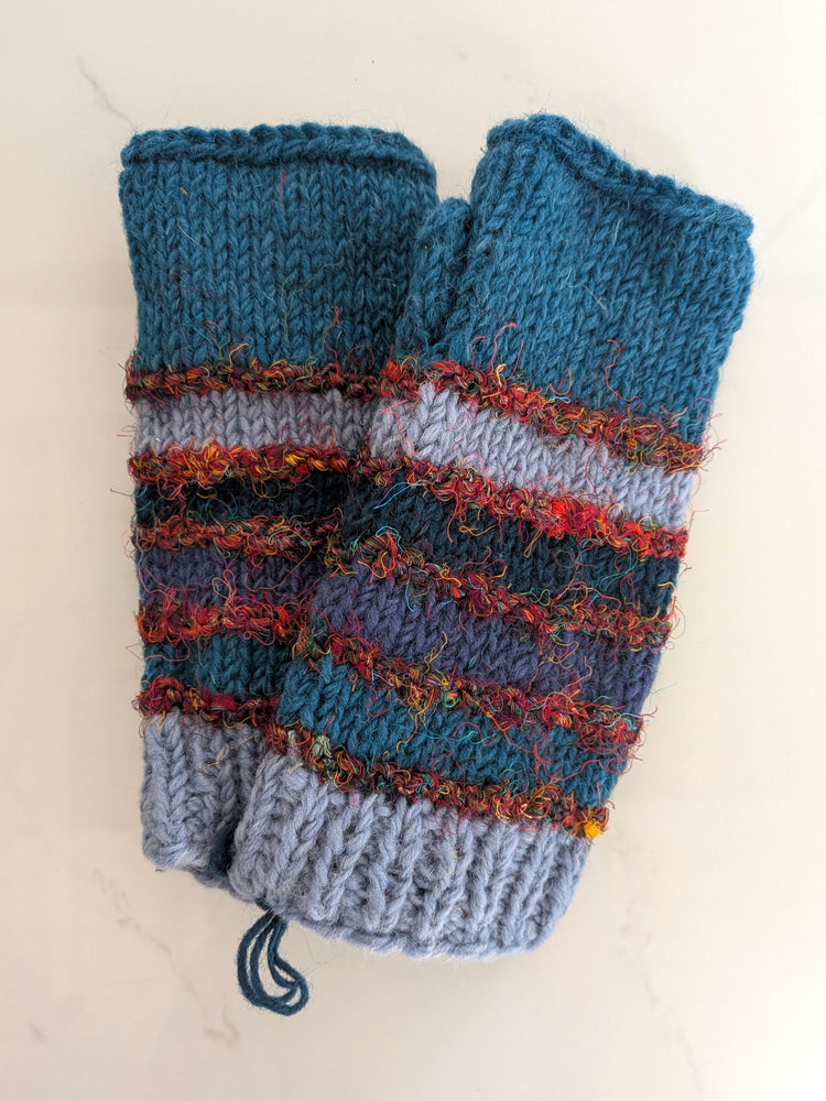 Wool and Silk Fingerless Gloves