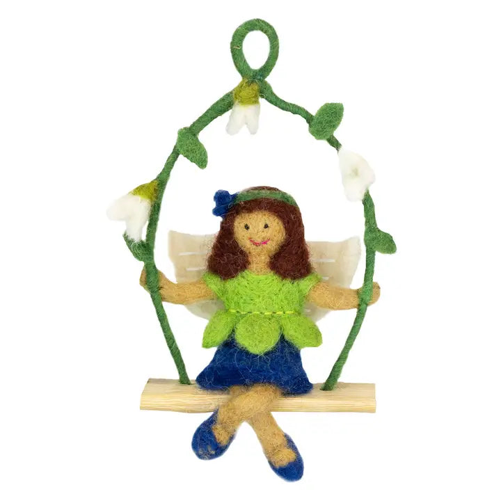 Blueberry Swinging Fairy Ornament