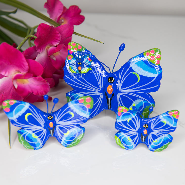 Guatemalan Painted Ceramic Butterfly Set