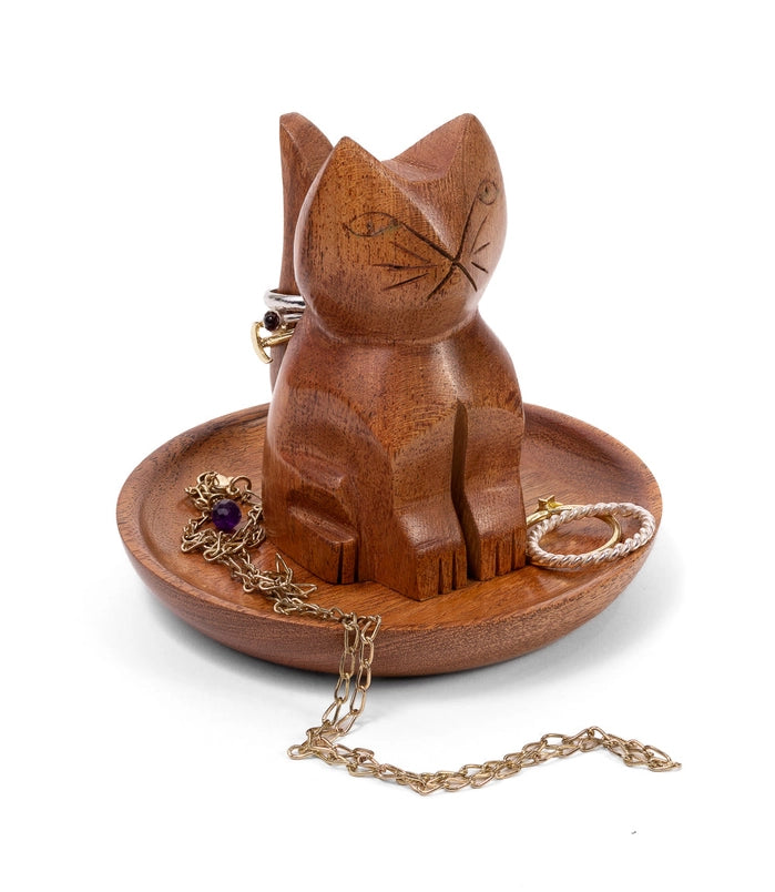 Wooden Cat Ring Holder