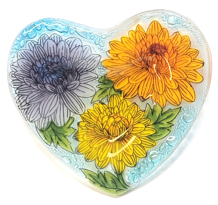 Chrysanthemum Heart Shaped Dish