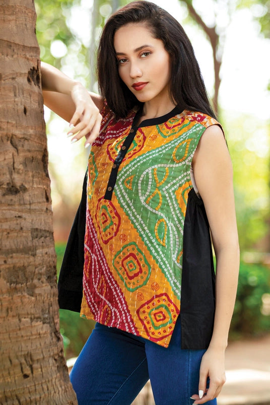 Koti Kantha Sari Top