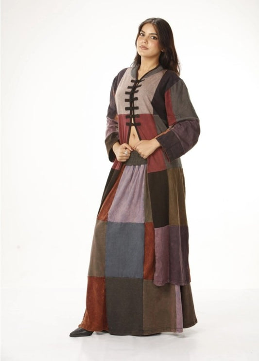 Long Cotton Patchwork Skirt