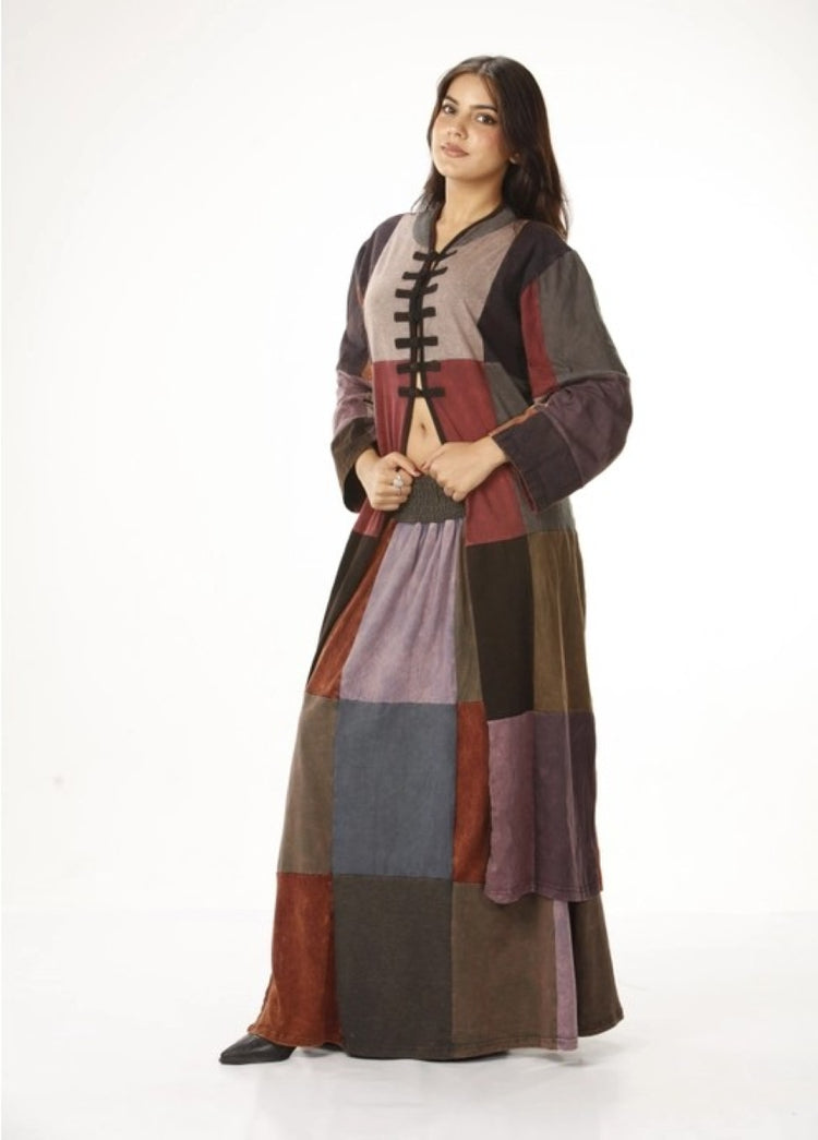 Long Cotton Patchwork Skirt