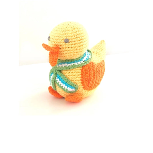 Crochet Yellow Duck Baby Rattle