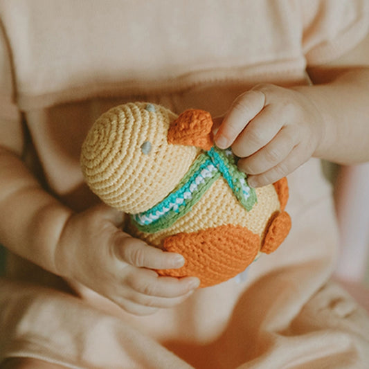 Crochet Yellow Duck Baby Rattle