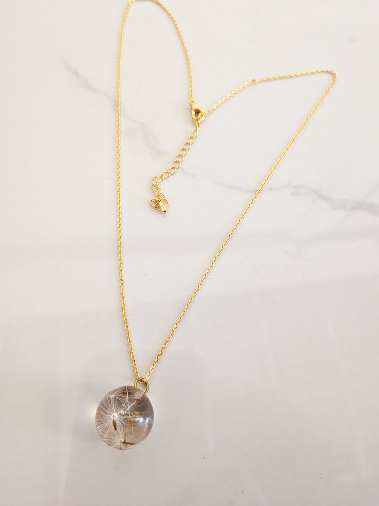Sphere Dandelion Pendant Necklace
