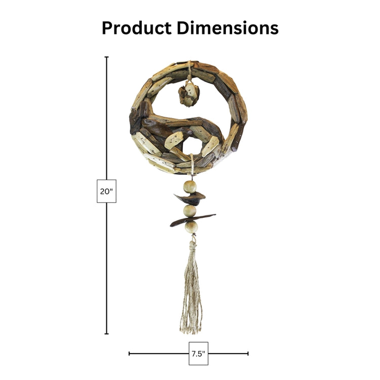 Hanging Driftwood Yin-Yang Wall Decor