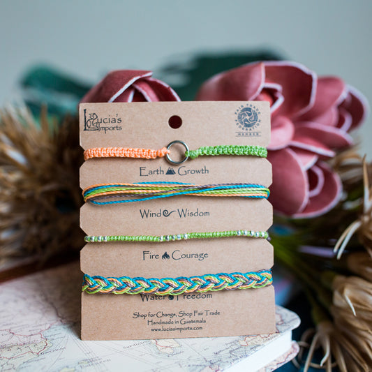 Elements Carded Bracelet Set - Avocado