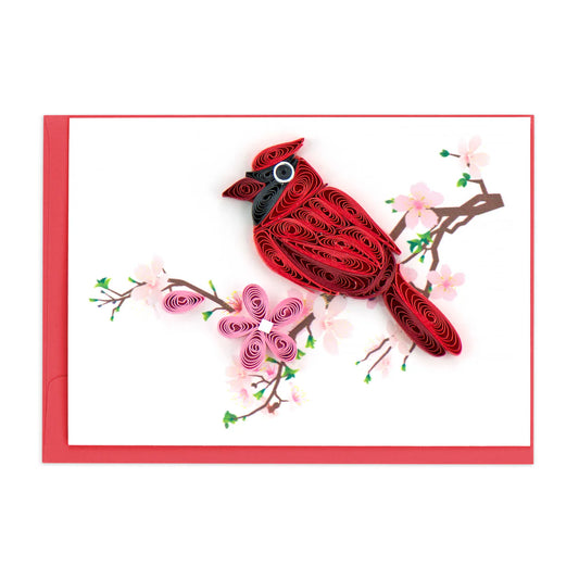 Quilling Cardinal Note Card