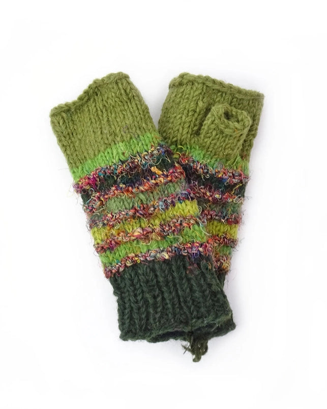 Wool and Silk Fingerless Gloves