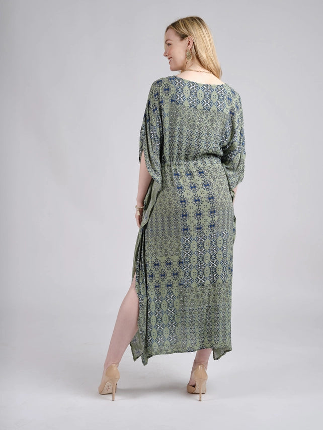Green Print Kaftan