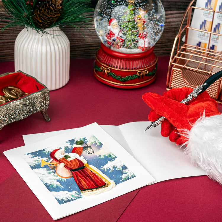 Vintage Santa Quilling Card