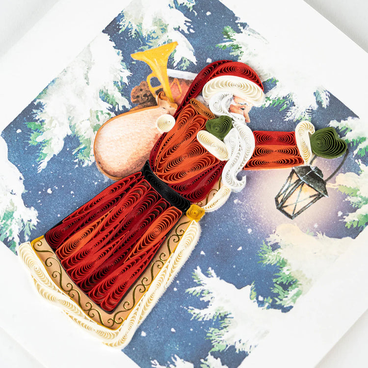 Vintage Santa Quilling Card
