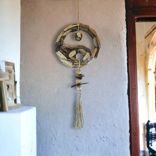 Hanging Driftwood Yin-Yang Wall Decor