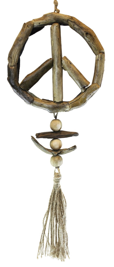 Hanging Driftwood Peace Wall Decor
