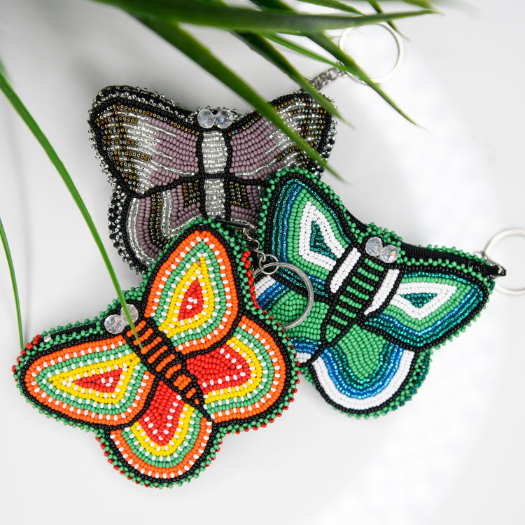 Butterfly Beaded Coin Purse