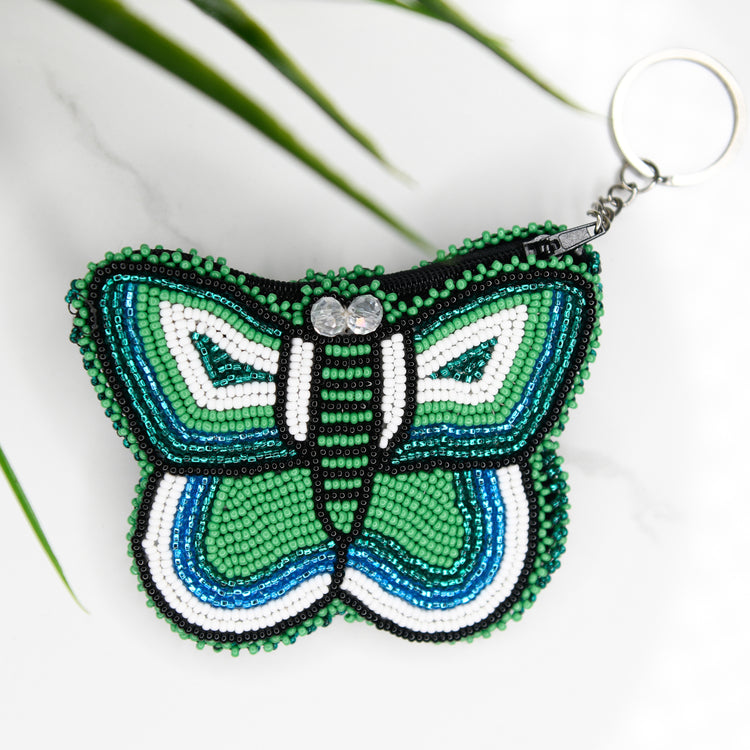 Butterfly Beaded Coin Purse