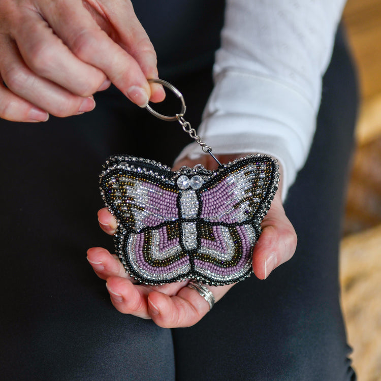Butterfly Beaded Coin Purse