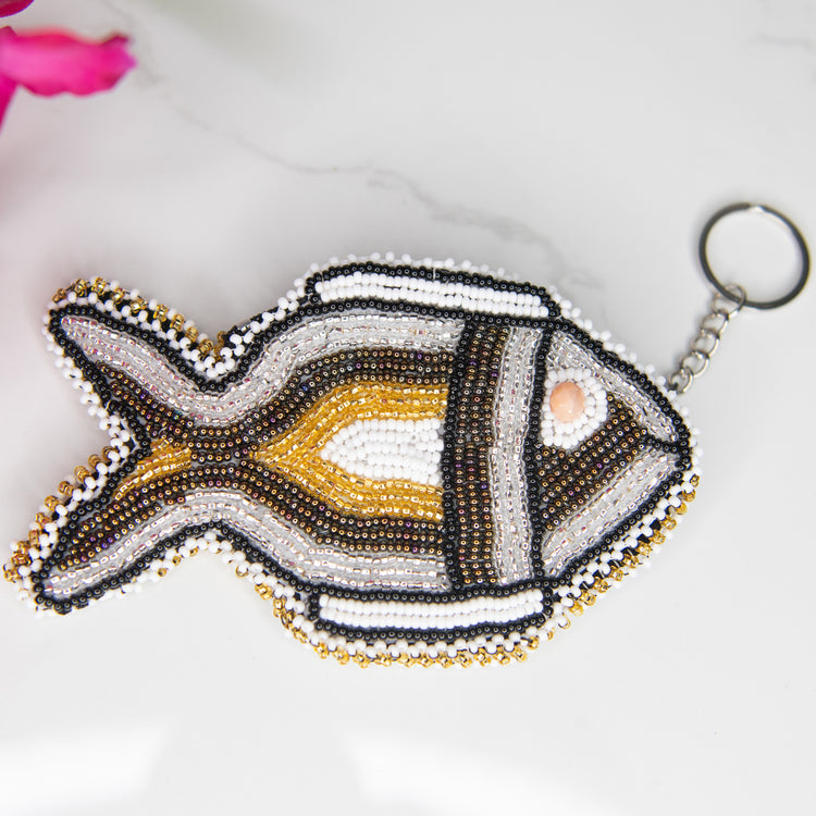 Fish Beaded Coin Purse