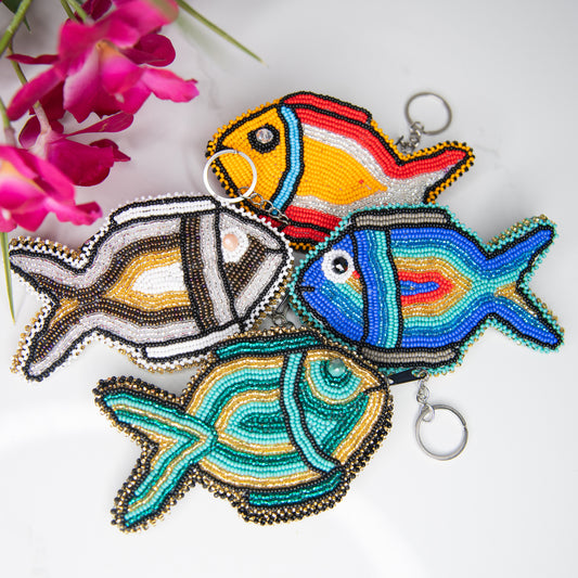 Fish Beaded Coin Purse