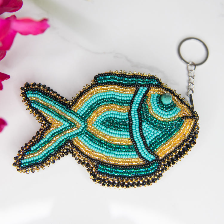 Fish Beaded Coin Purse