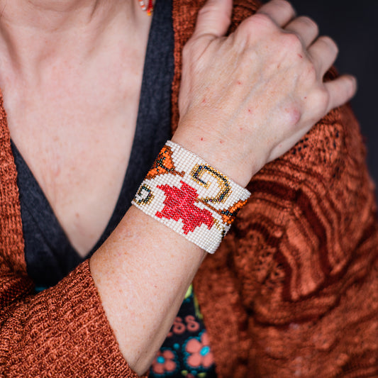 Cala Lily Beaded Cuff Bracelet