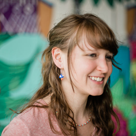 Mushroom Ceramic Earrings