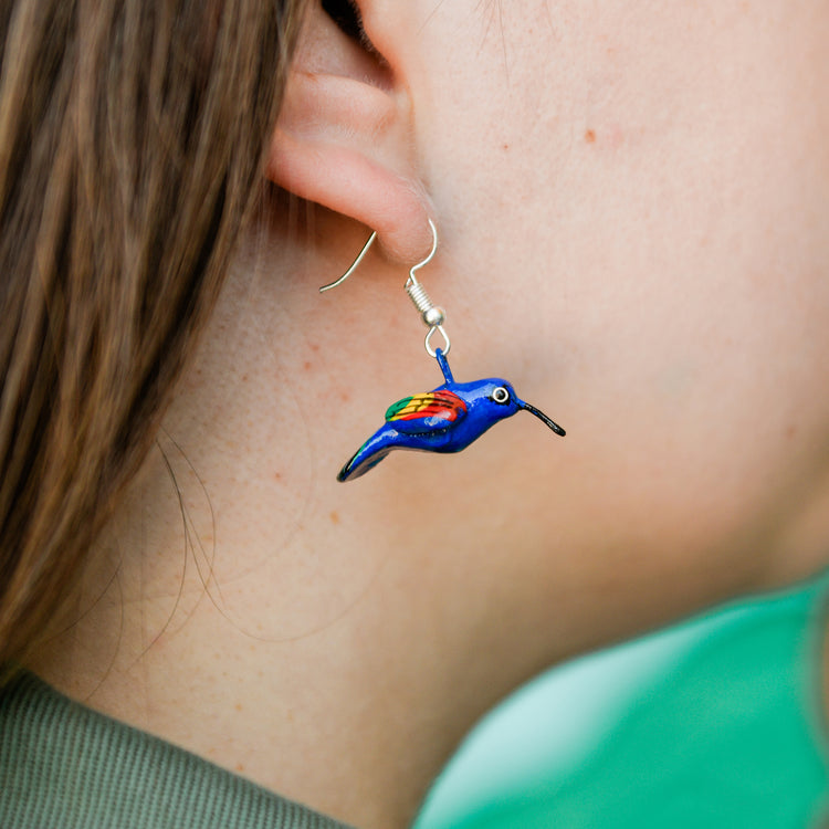 Hummingbird Ceramic Earrings