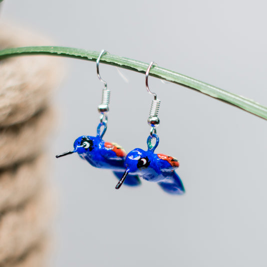 Hummingbird Ceramic Earrings