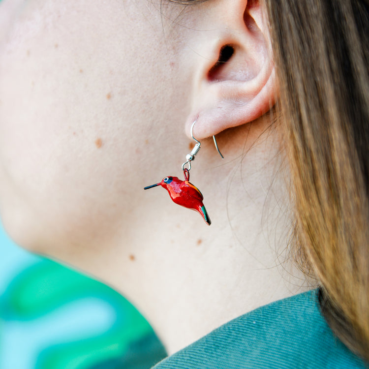 Hummingbird Ceramic Earrings