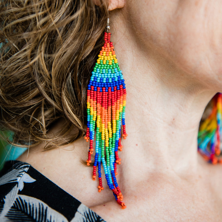 Rainbow Fringe Earrings