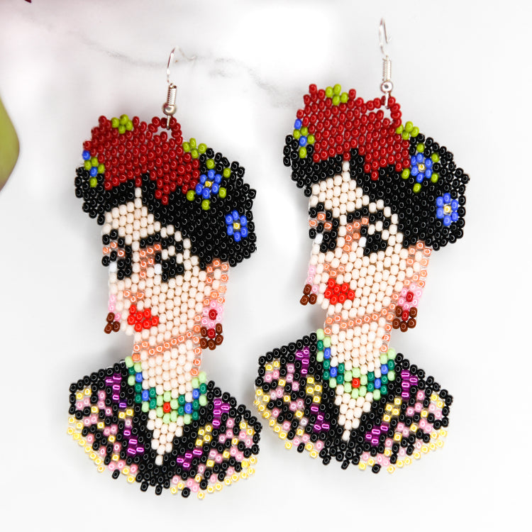 Frida Kahlo Cameo Earrings