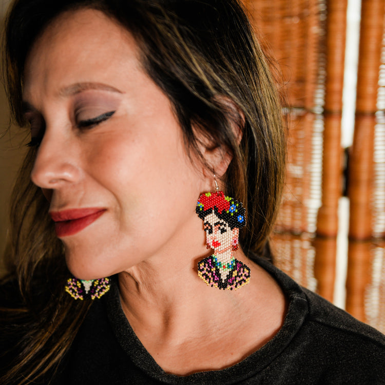 Frida Kahlo Cameo Earrings