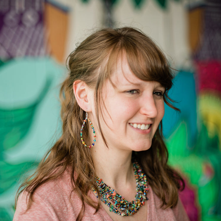 Rainbow Beaded Hoops