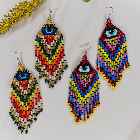 Evil Eye Fringe Earring
