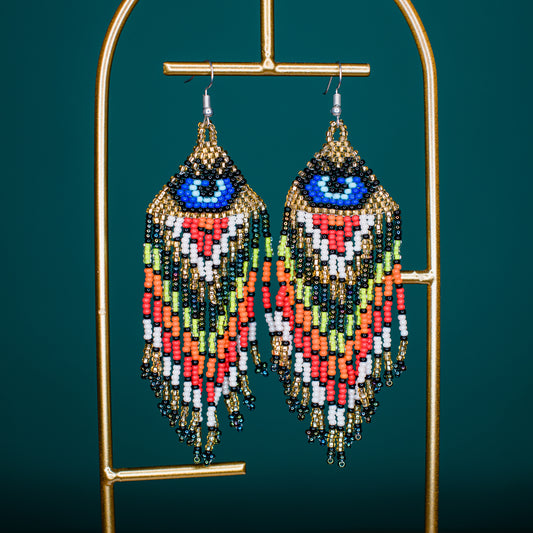 Evil Eye Fringe Earring