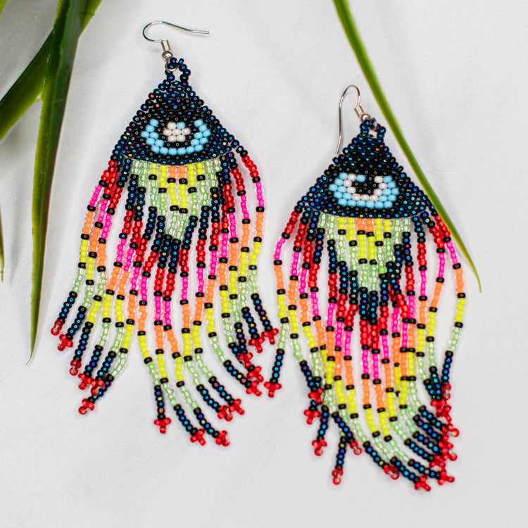 Evil Eye Fringe Earring