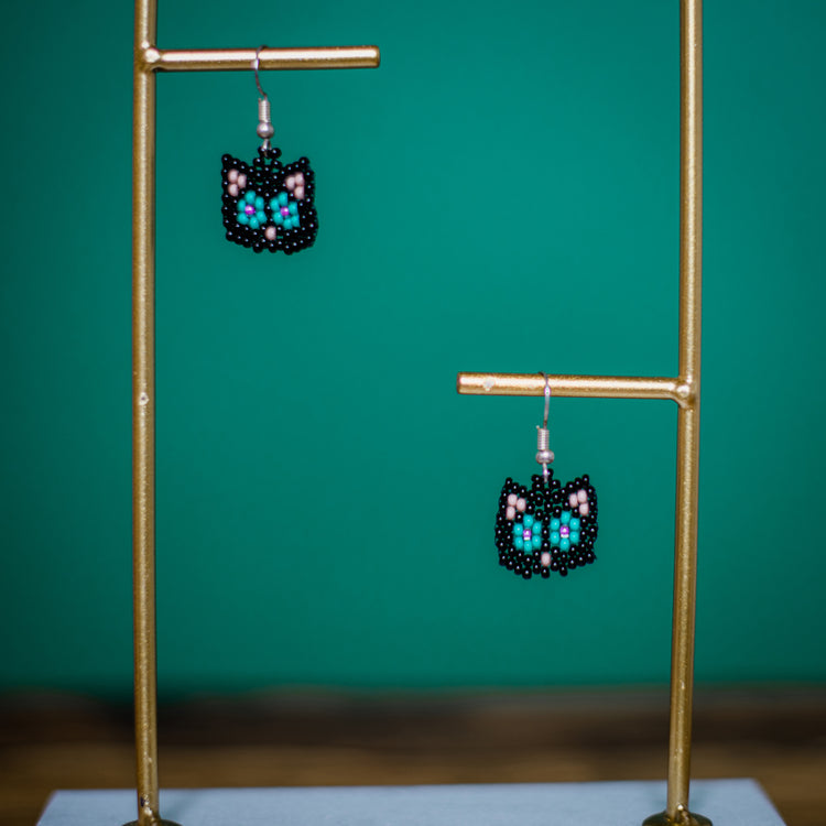 Cat Beaded Earrings