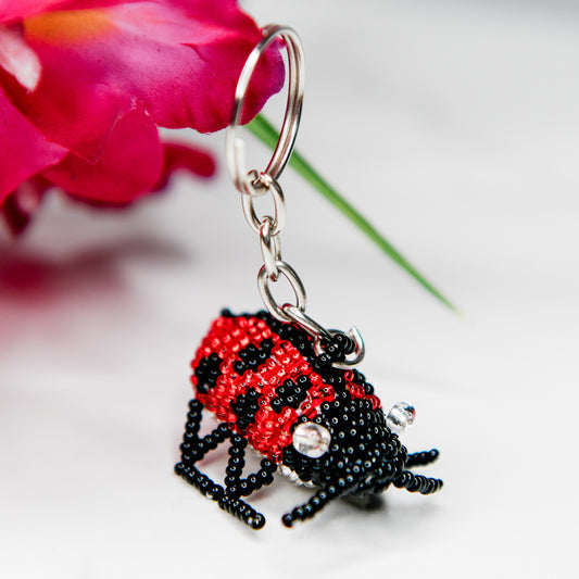 Beaded Ladybug Keychain