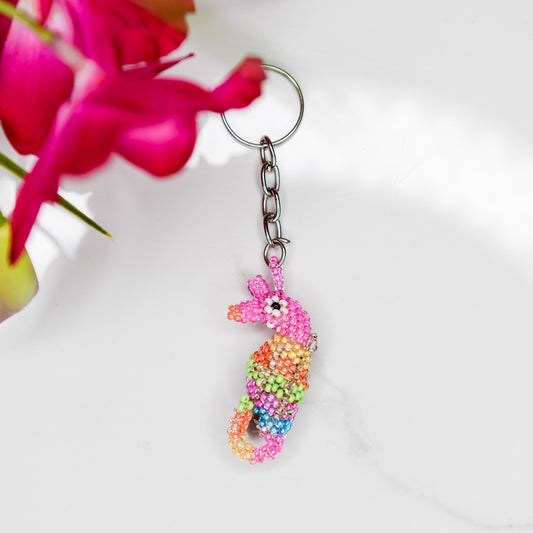 Beaded Seahorse Keychain