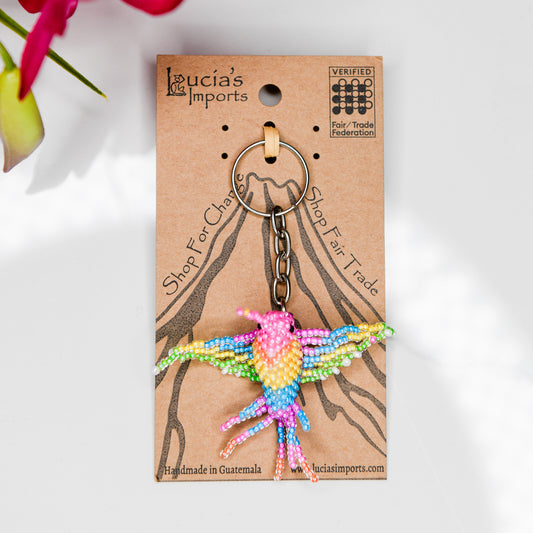 Beaded Hummingbird Keychain