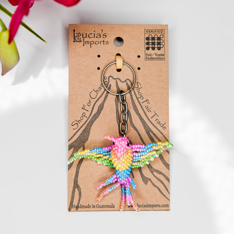 Beaded Hummingbird Keychain